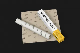 Kraft Wrapping Paper Mockup