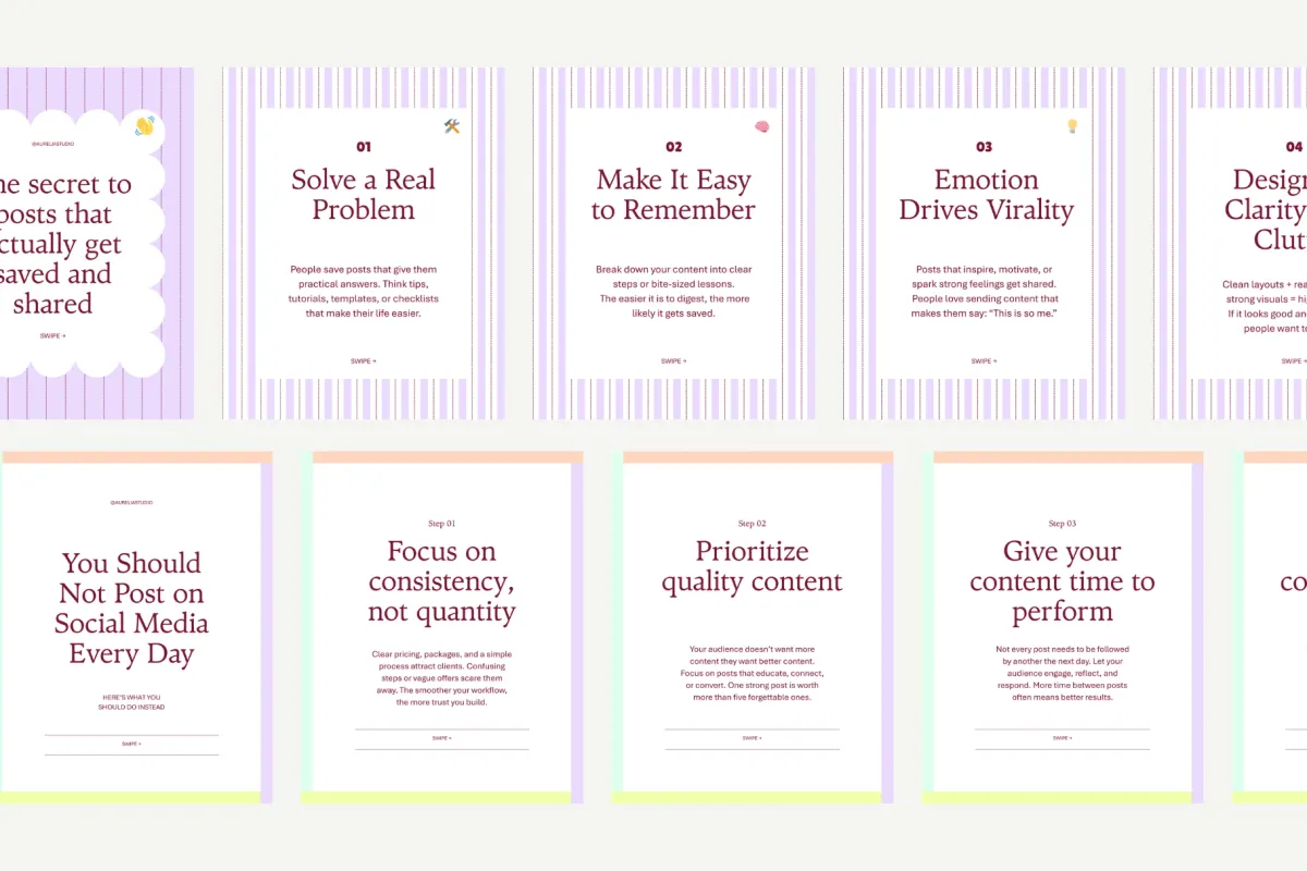 Pastel Stripe Seamless Carousels Template