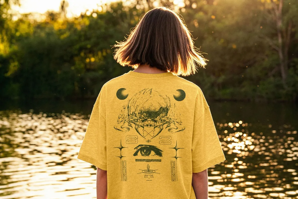Oversized T-Shirt Mockup by the Water
