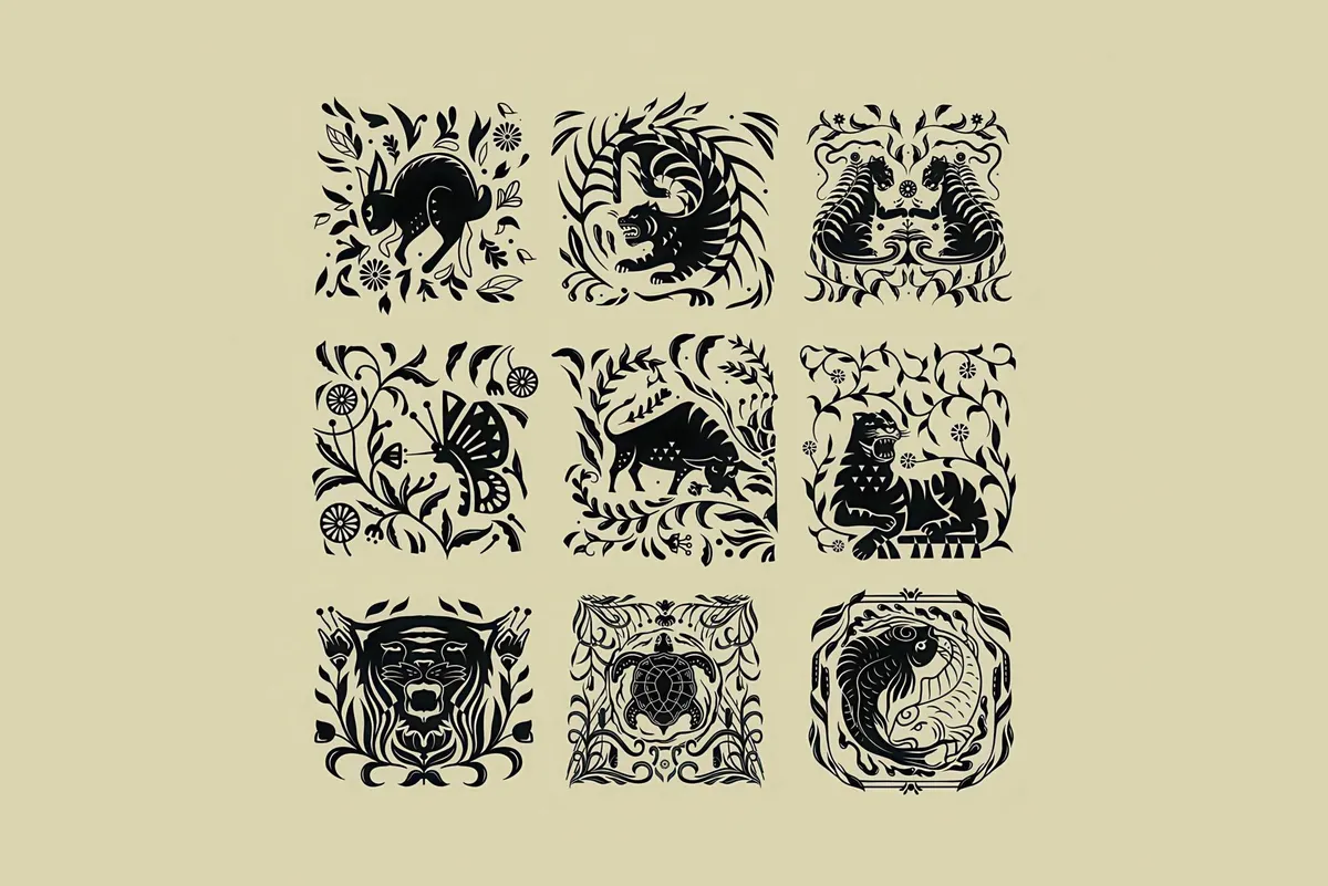 Animal Folk Art Illustration