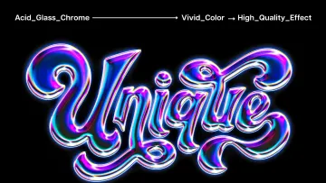 Acid Glass Chrome Text Effect