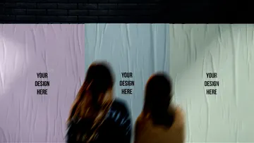Glued Street Posters Mockup