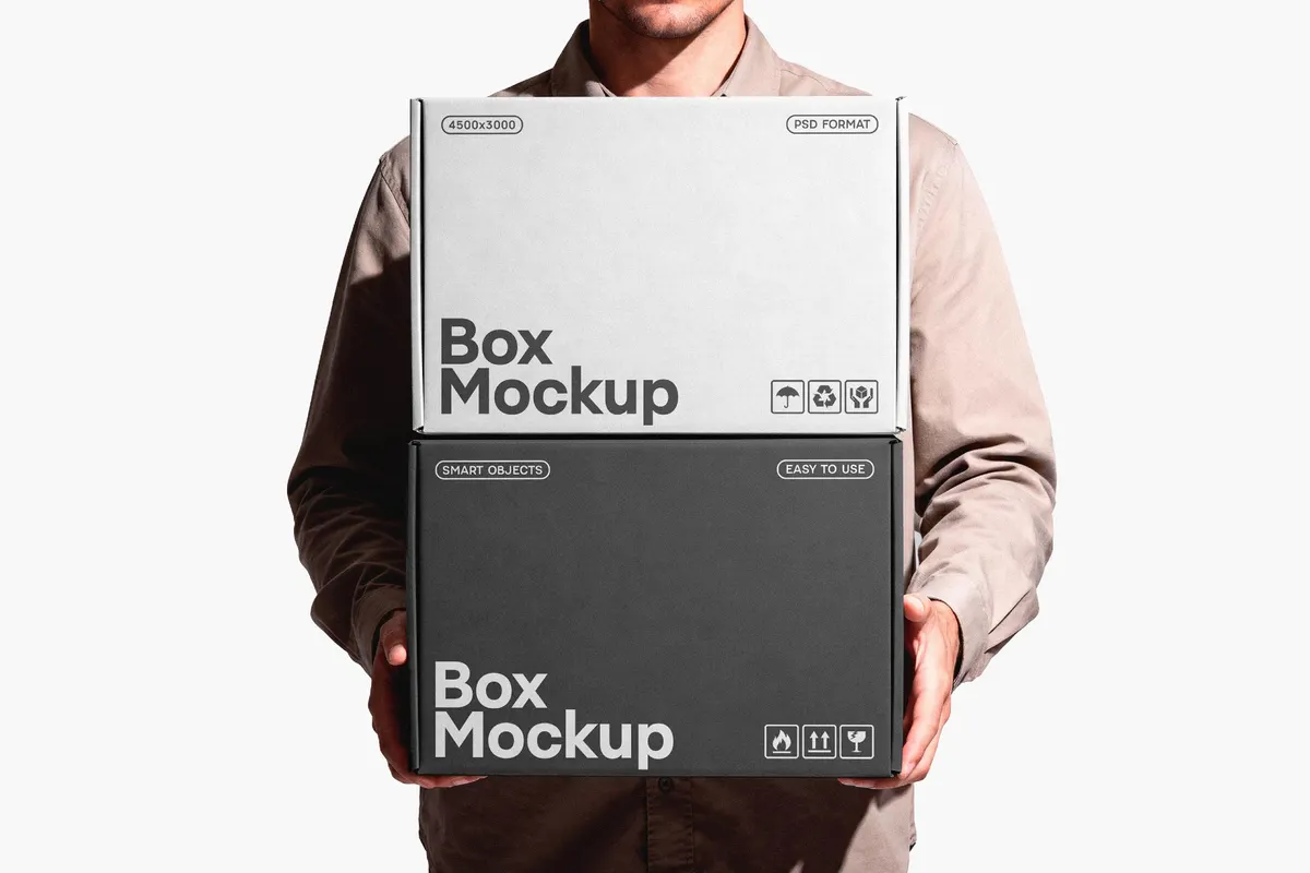 Boxes Mockup in Hands