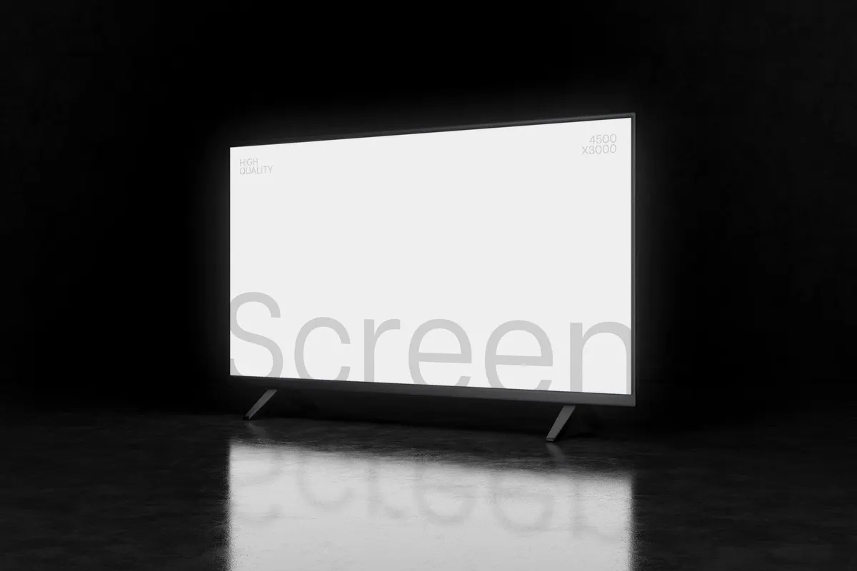 Minimalist 16:9 TV Screen Mockup