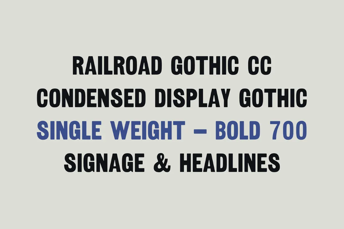 Railroad Gothic CC - Free Condensed Display