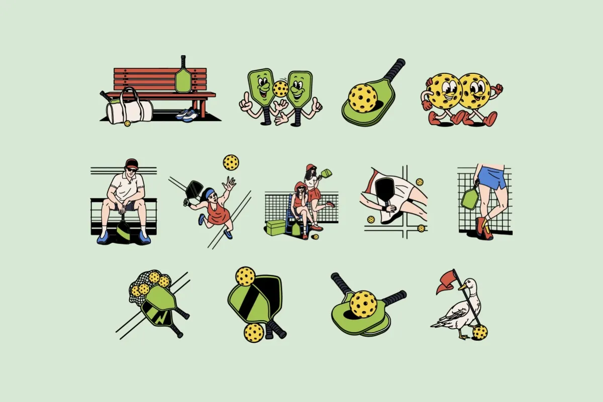 Retro Pickleball Graphic Pack