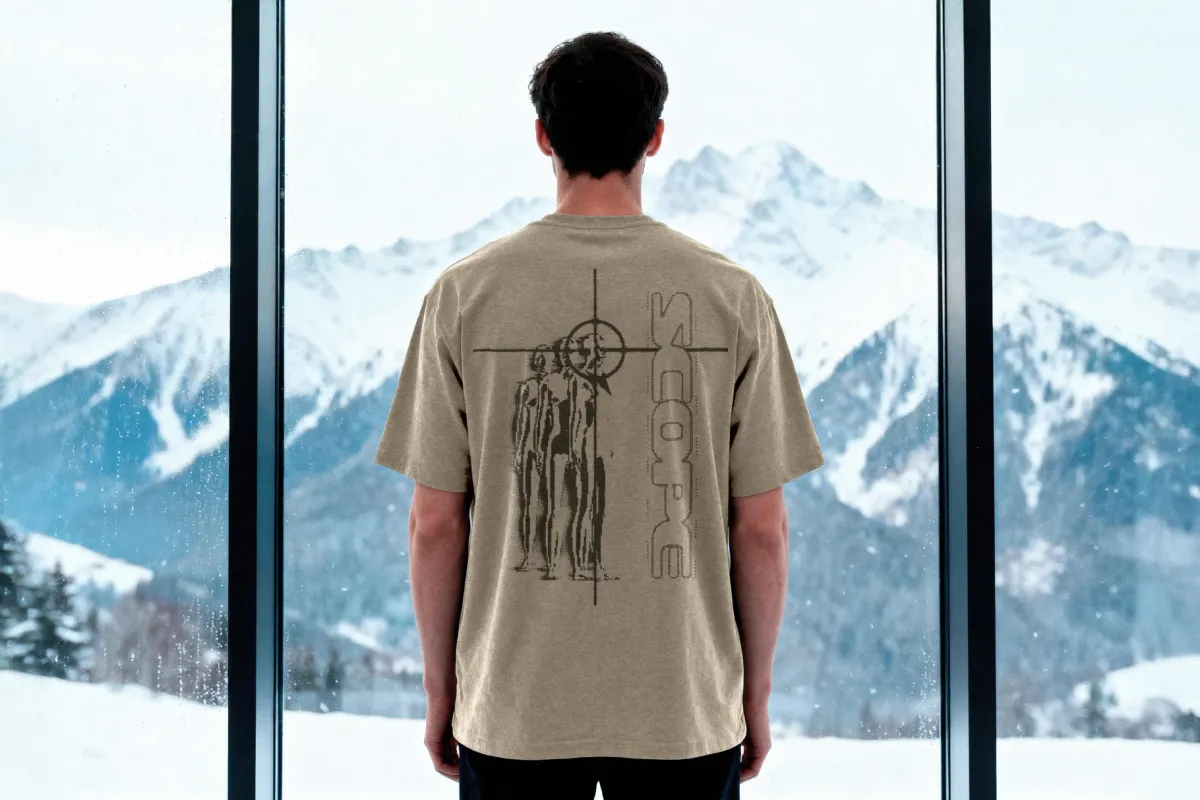 Streetwear T-Shirt Mockup with Rear View