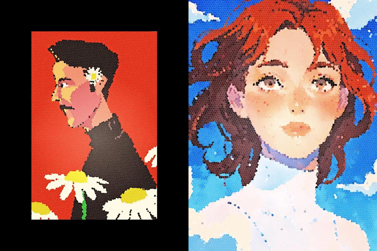 Color Mosaic Photo Effect