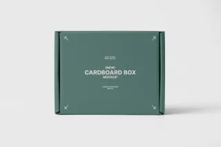 Closed Cardboard Box Mockup