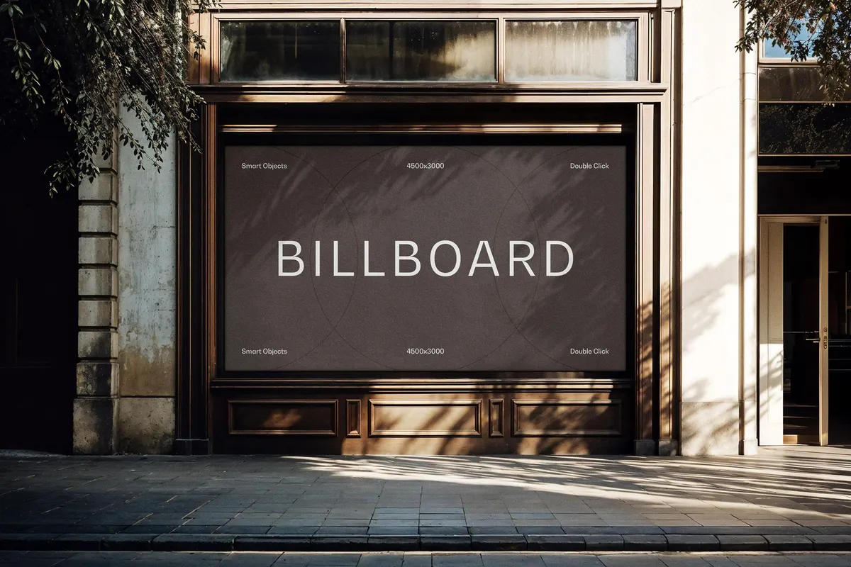 Horizontal Outdoor Billboard Mockup