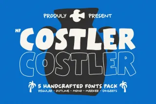 HF Costler - Hand Drawn Font Pack