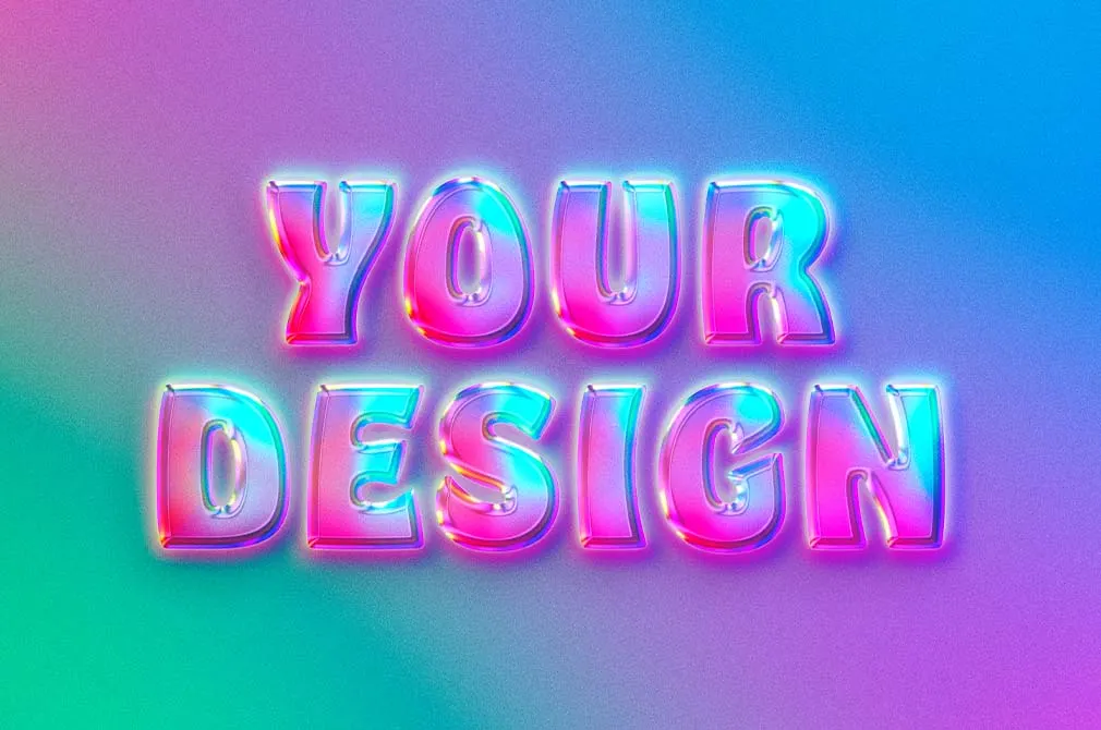 Glossy Holography Text & Logo Effect