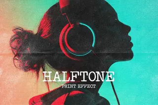 Line Halftone Print Effect