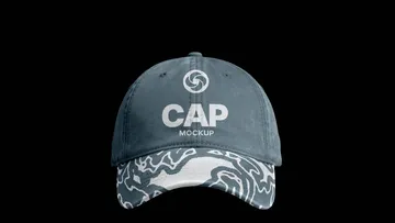 Baseball Cap Mockup with Patterned Brim