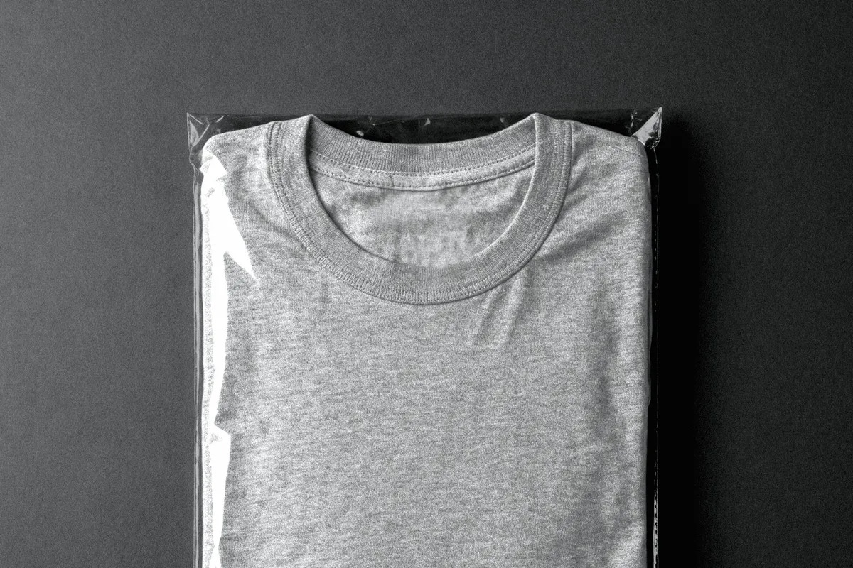 T-Shirt in Plastic Bag Mockup