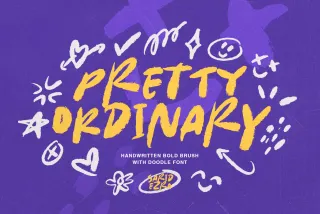 Pretty Ordinary - Bold Font + Doodle