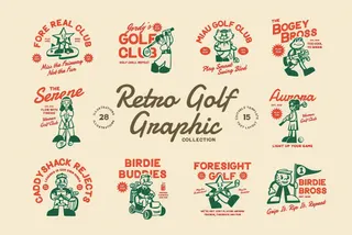 Retro Golf Vector Collection