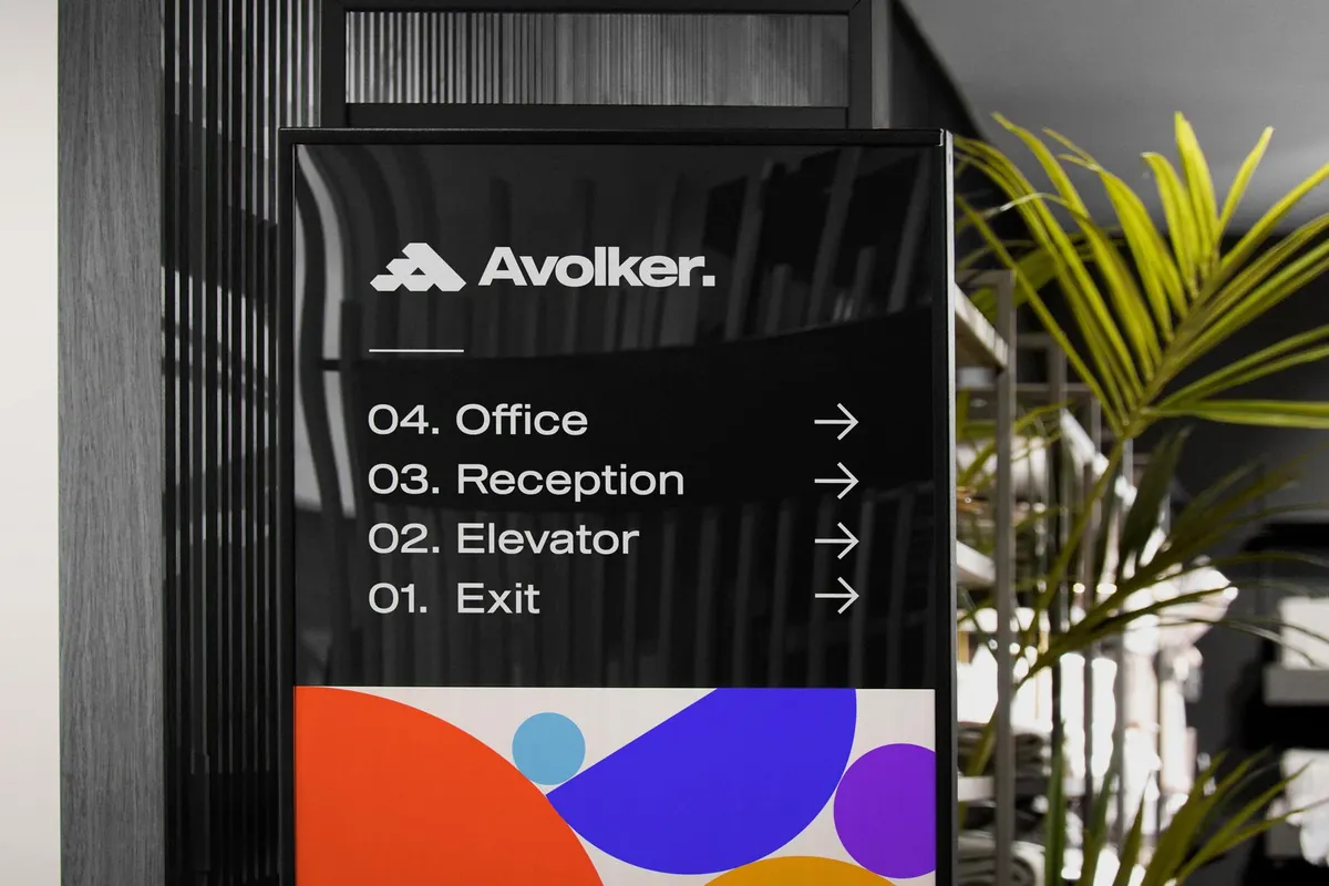Lobby Wayfinding Sign Mockup