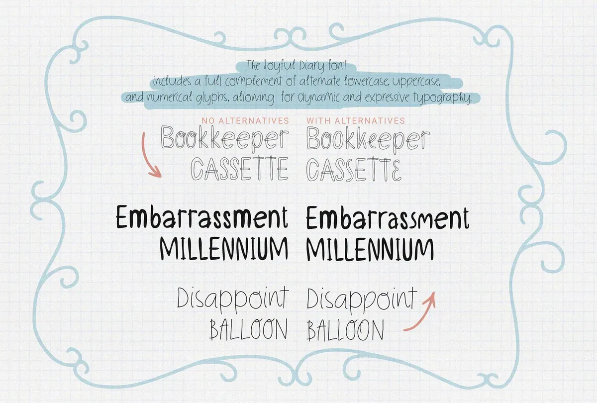 Joyful Diary | Playful Handwritten Font Trio