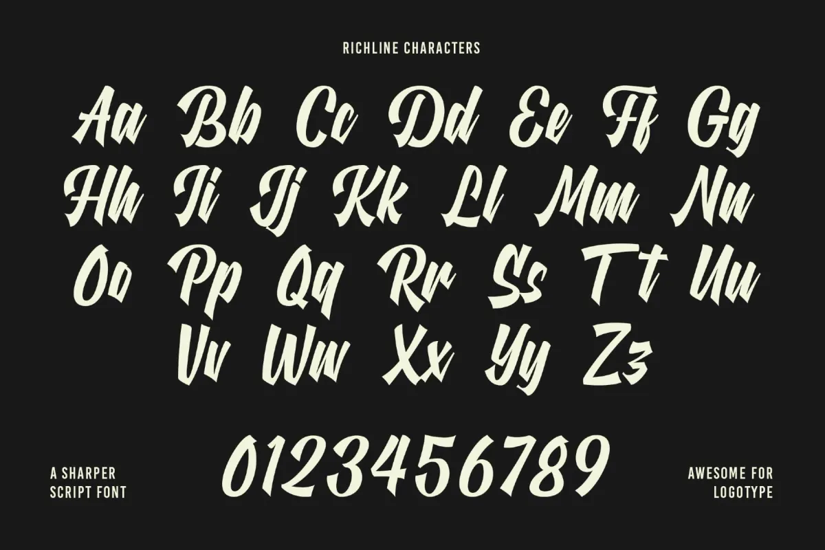 Richline a Sharper Script Font