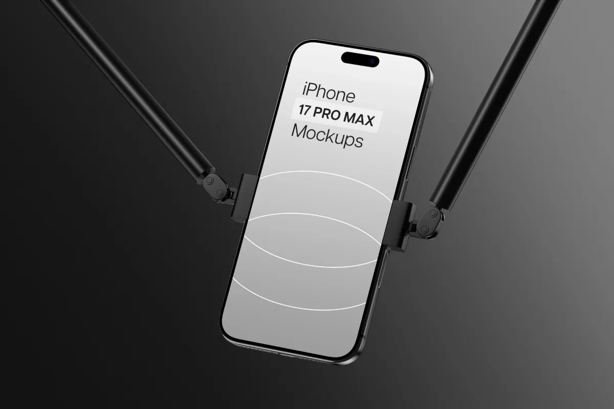 Industrial Dark Theme iPhone 17 Pro Mockup