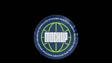 Round Sticker Mockup with Wrinkles & Edge Dent