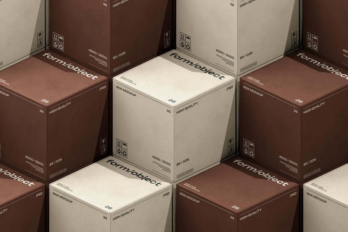 Cube Boxes Layout Mockup