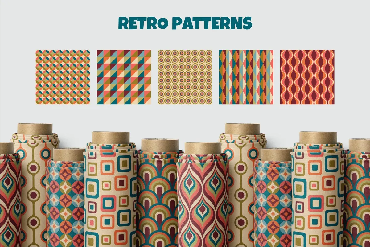 MID CENTURY Modern Seamless Patterns