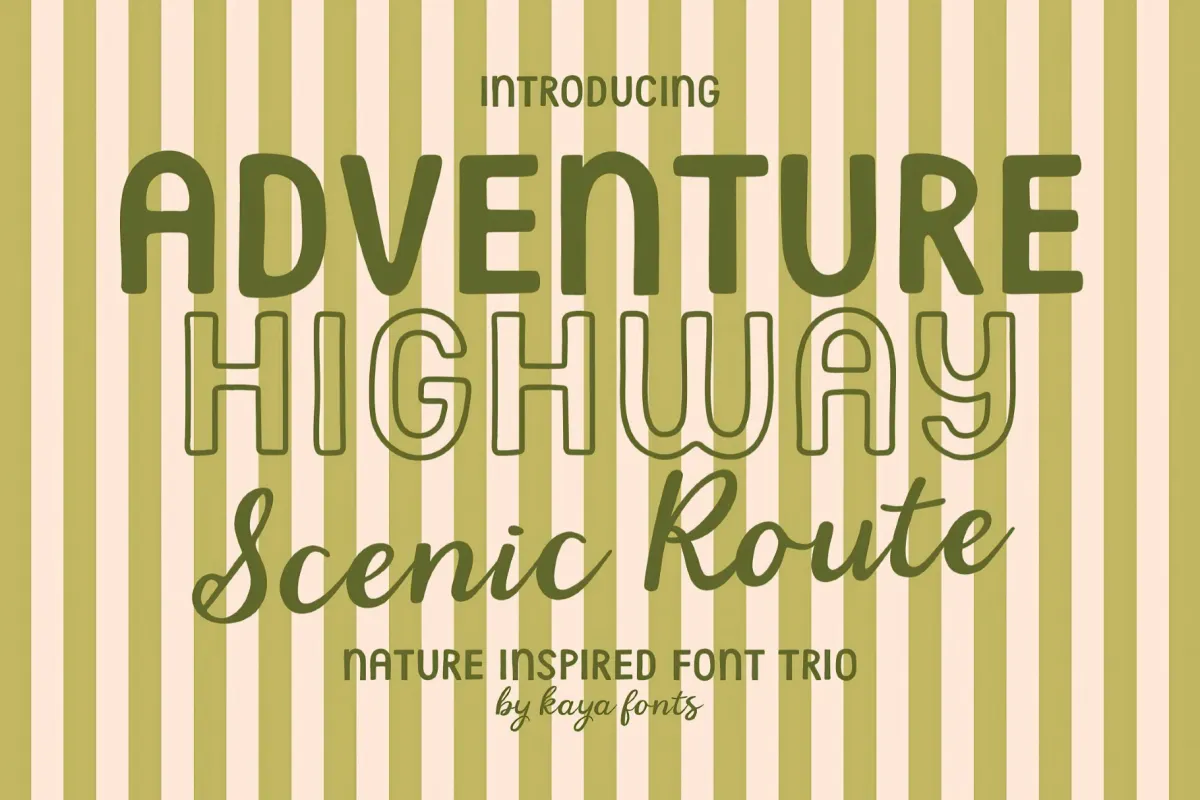 Adventure Highway Retro Nature Font