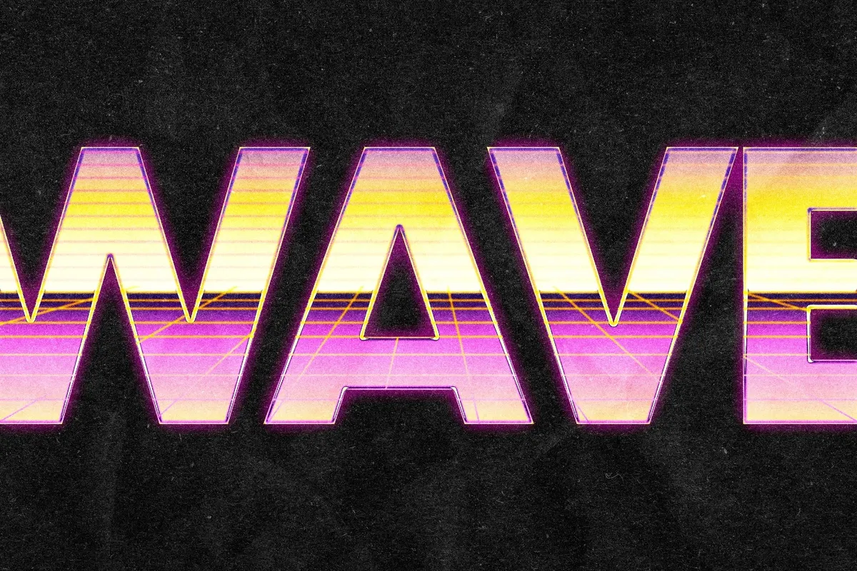 1991 Retro Chrome Text Effect