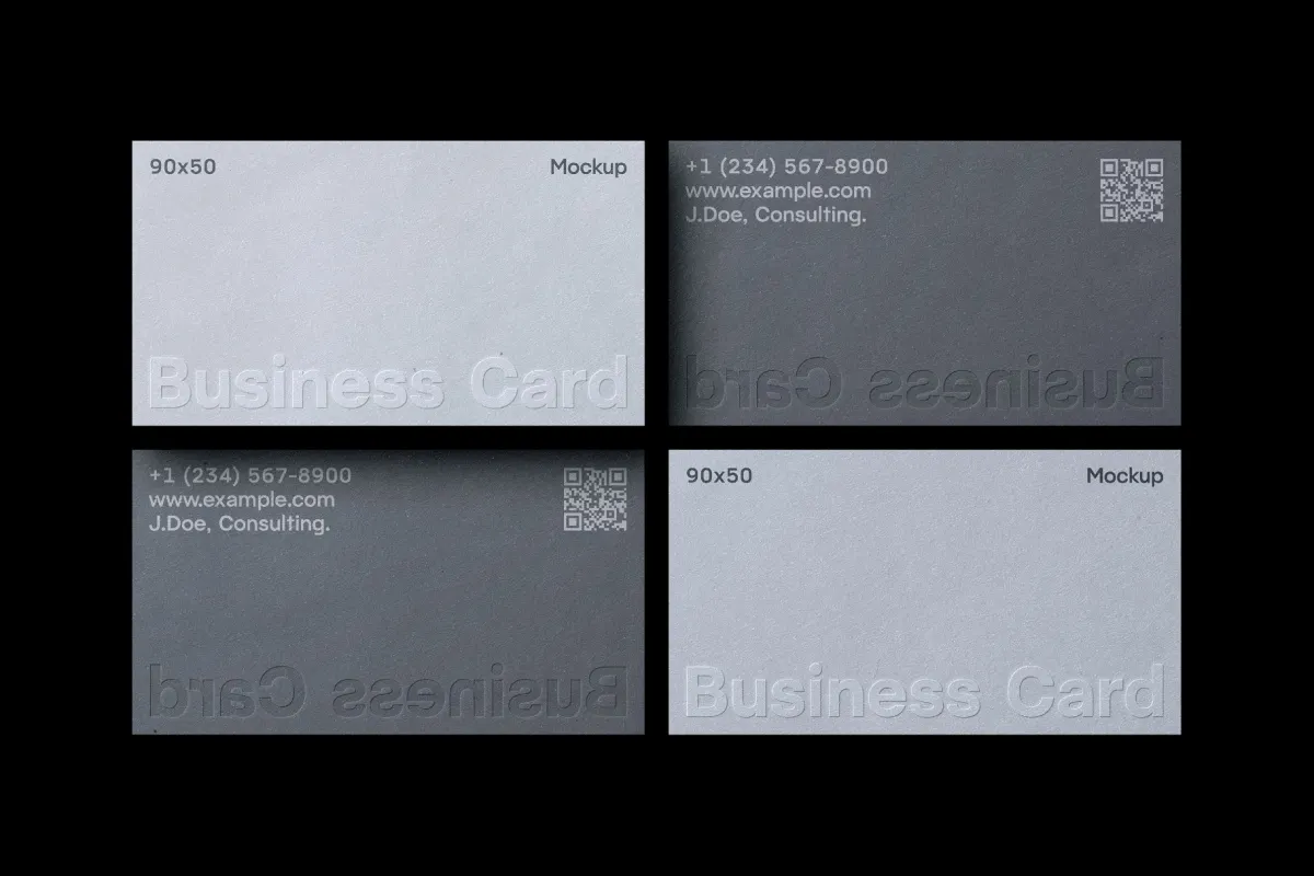 90x50 Minimalist Business Card Layout Mockup