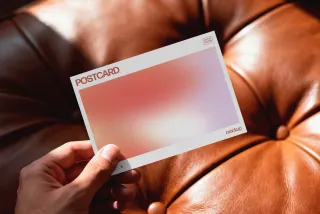 Landscape Postcard Mockup in Hand