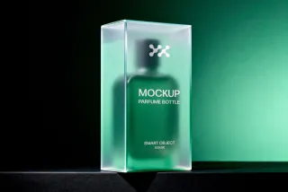 Frosted Glass Perfume Bottle Mockup