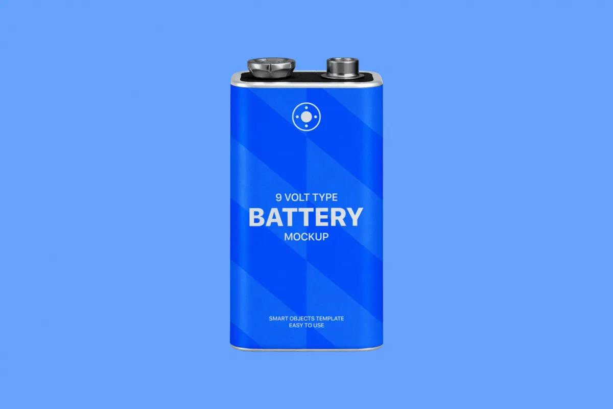 9 Volt Battery Mockup