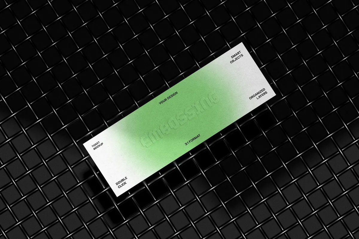 Metal Mesh 3:1 Ticket Mockup