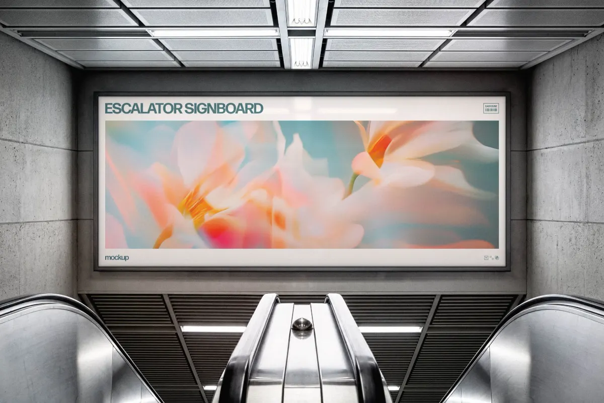 Escalator Signboard Mockup