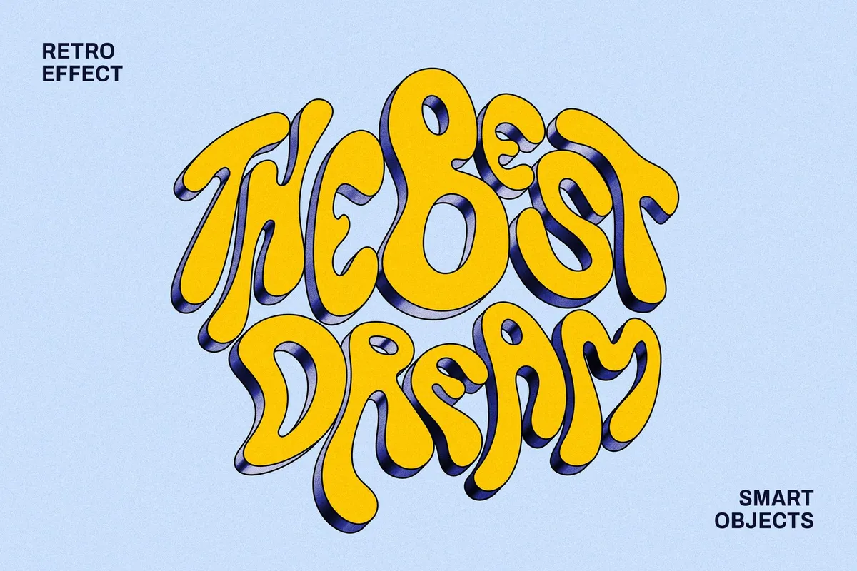 3D Retro Text & Logo Effect