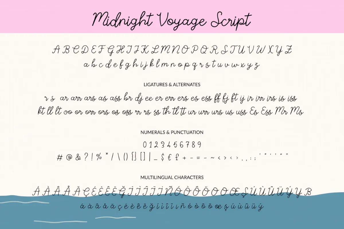 Midnight Voyage Font Trio