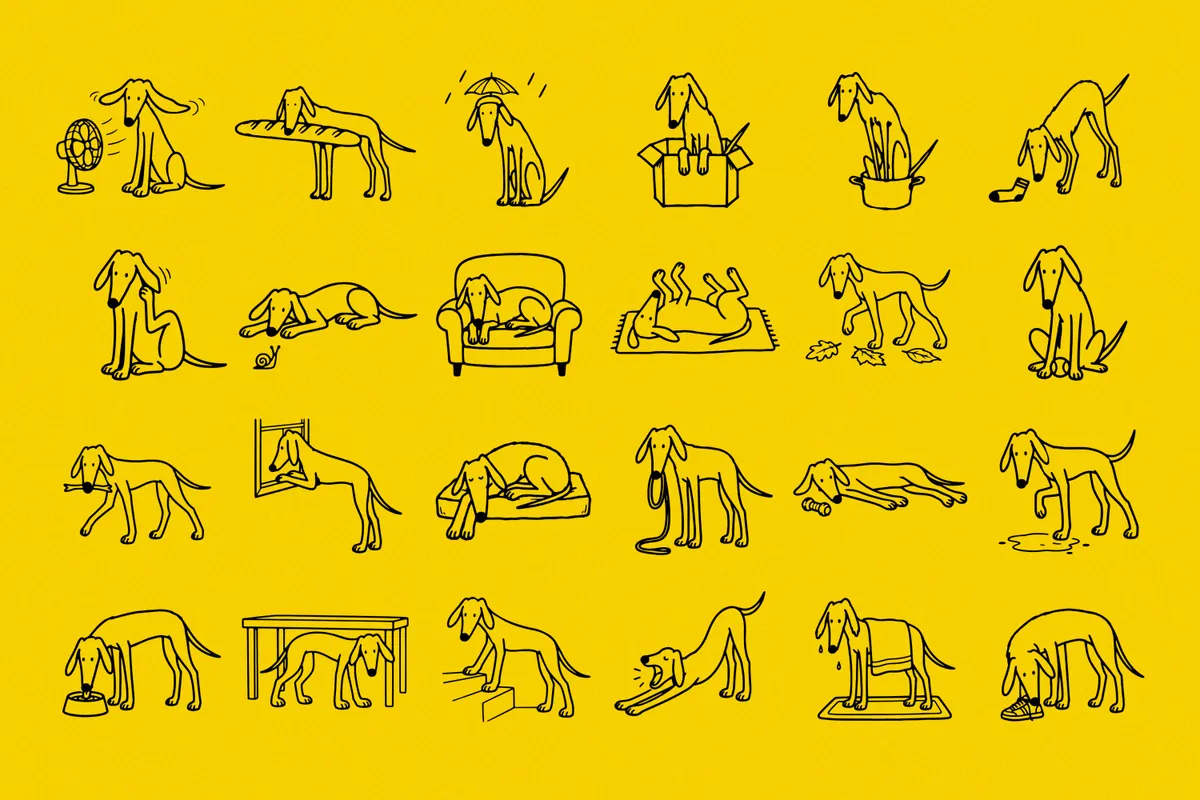 Lanky Days Pack: Dog Illustrations