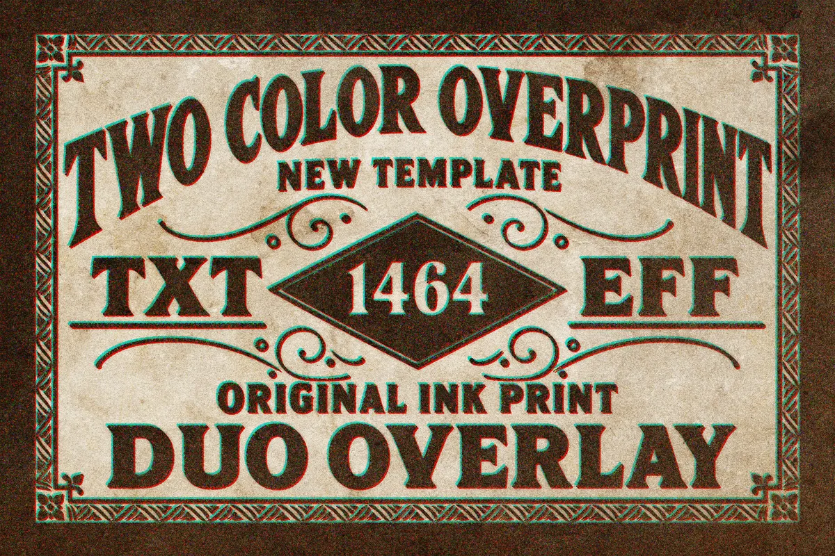 Two Color Overprint Text Effect
