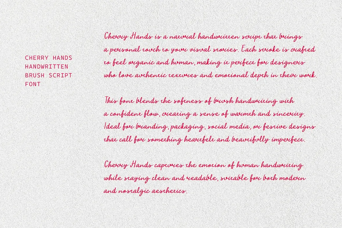 Cherry Hands - Handwritten Script Font