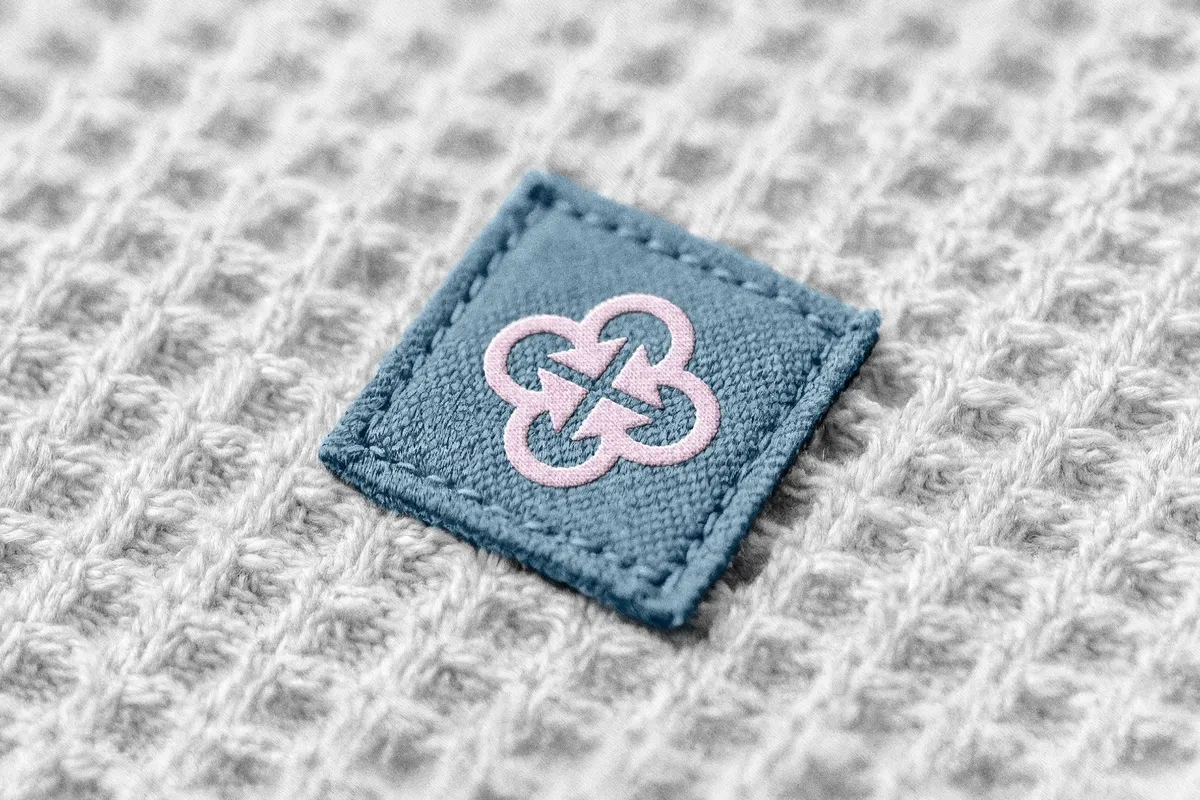 Waffle Knit Clothing Label Mockup