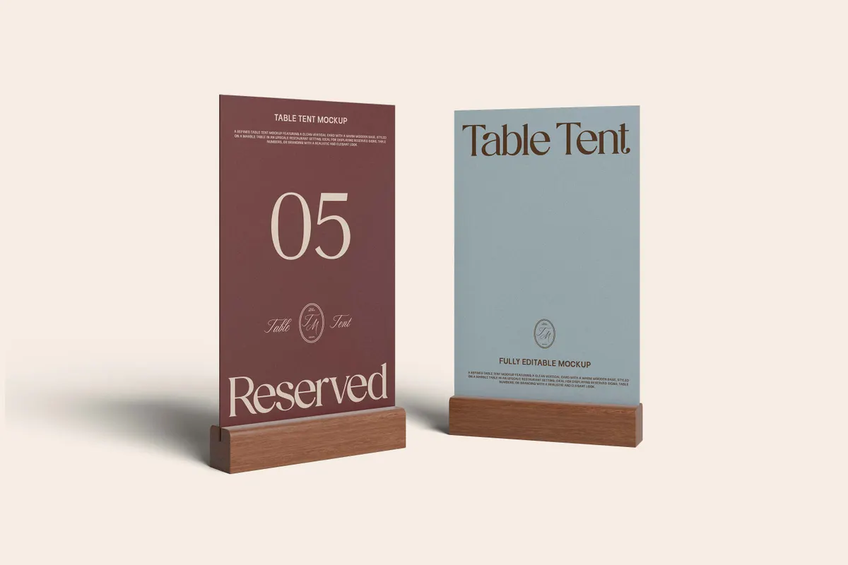 Restaurant Reserved Sign Mockup