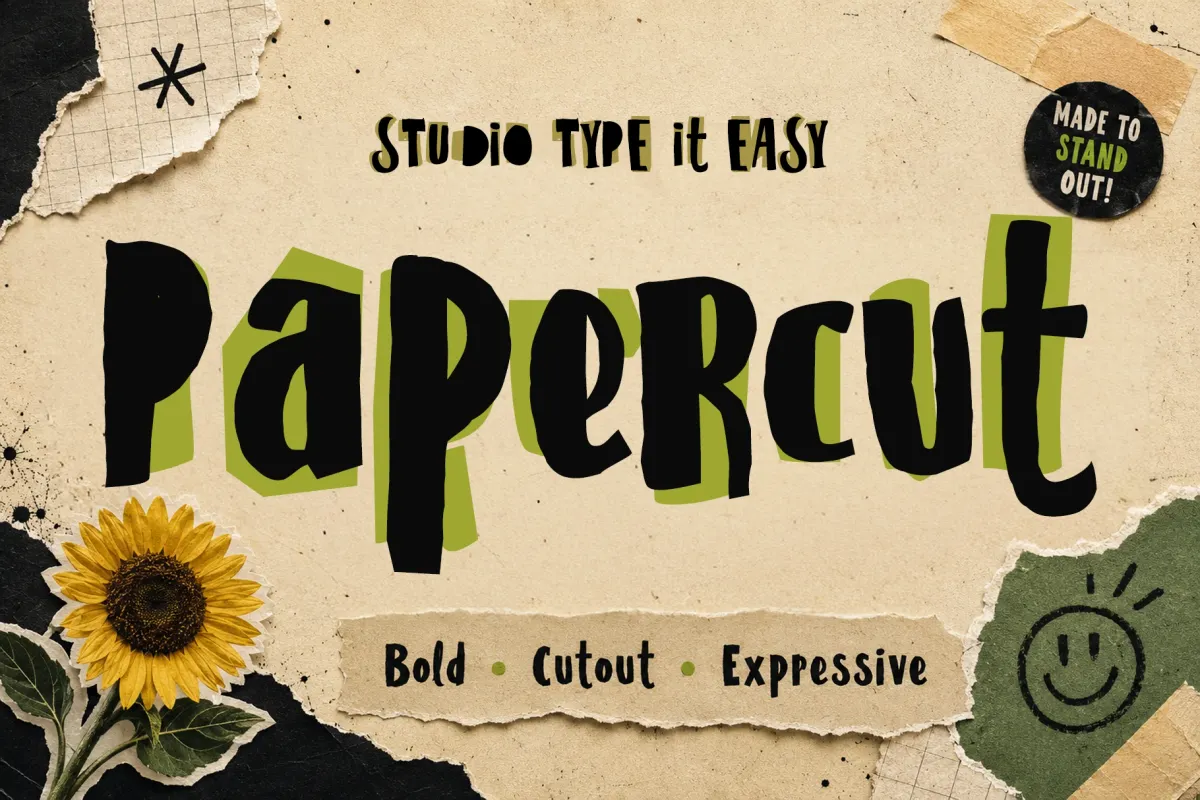 ST Papercut - Playful Handmade Font