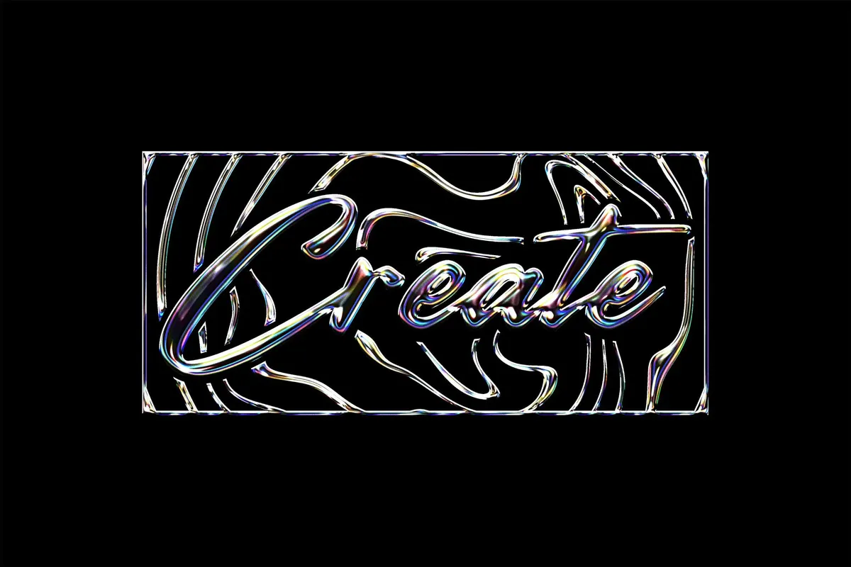 Holographic Logo Mockup