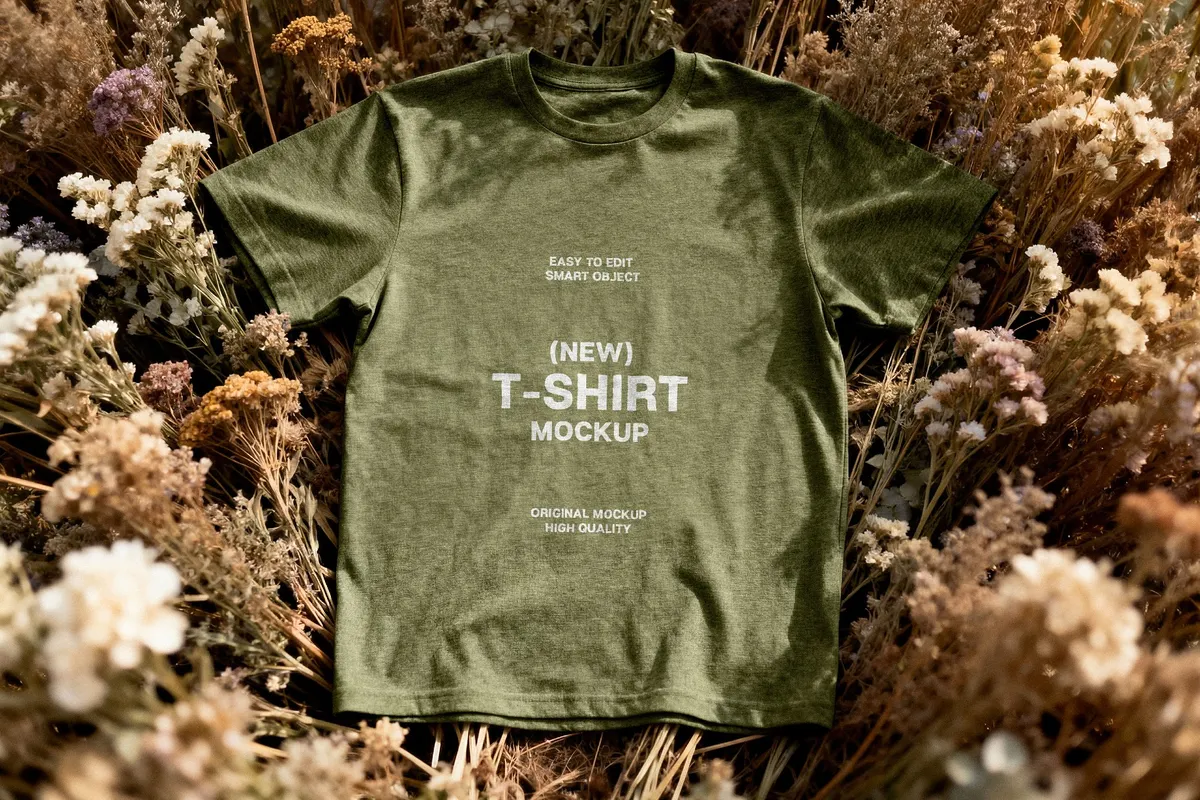 T-Shirt Mockup — Flat Lay Scene