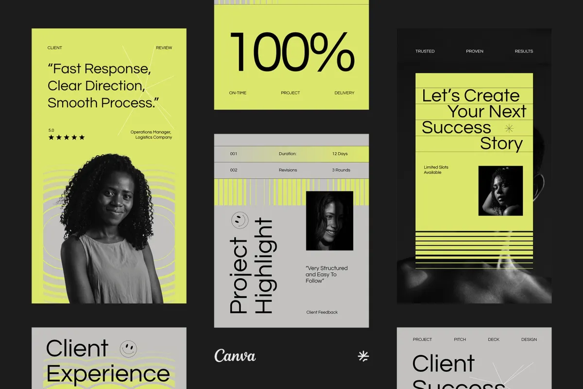 Client Testimonial Instagram Pack - CANVA Template