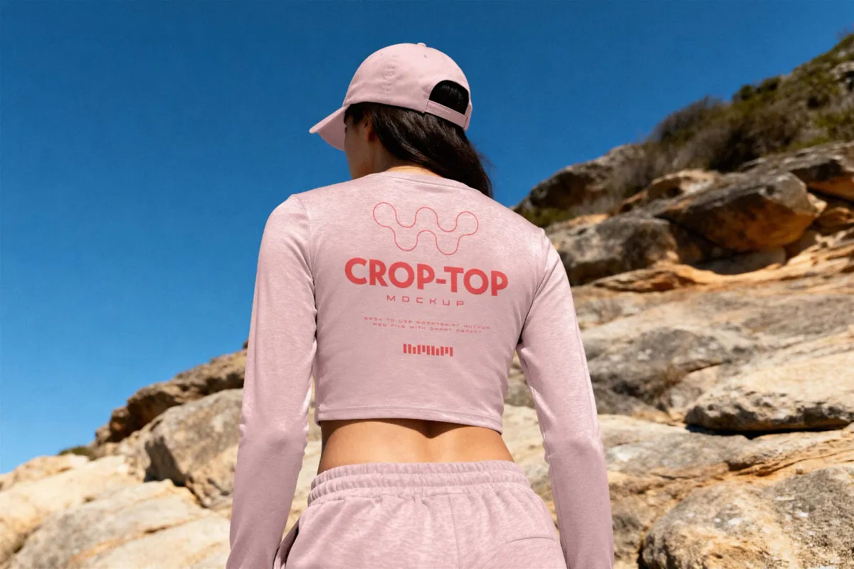 Crop Top Mockup Back View