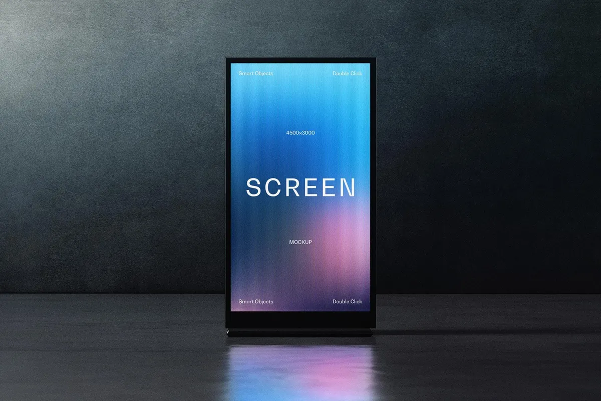 Vertical Glowing Screen Mockup