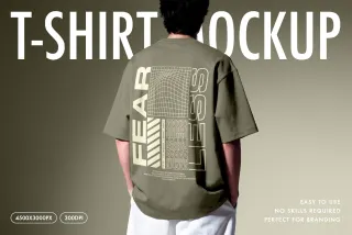 Back View Oversized T-Shirt Mockup